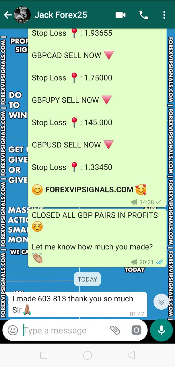 free forex signals whatsapp